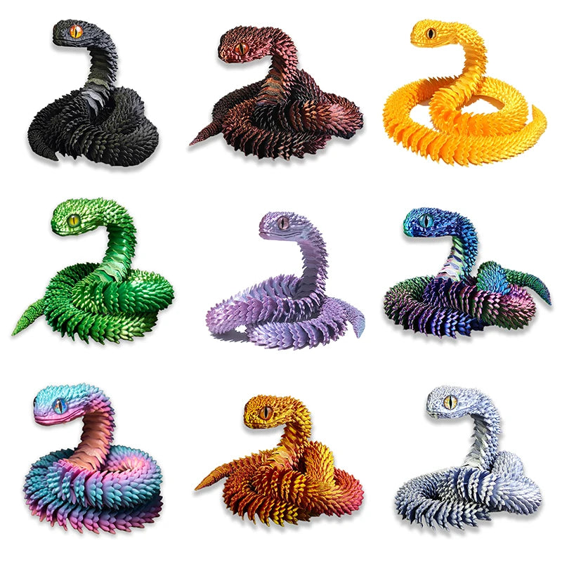 3D Printed Snake Figurines Simulated Animals Kid Craft Ornament Zpaxo
