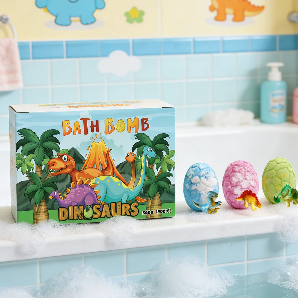 Dinosaur Egg Bath Bombs with Surprise Toys – 6-Pack Kids Gift Kids Bath Bombs Zpaxo