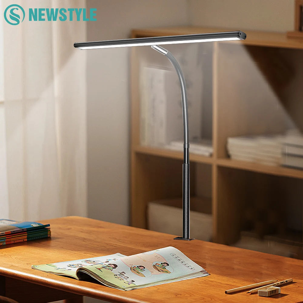LED Desk Lamp Eye-Care Reading Desk Lamp with Flexible Gooseneck Stepless Dimming 2700K-6500K Temperature Adjustable for Home Zpaxo