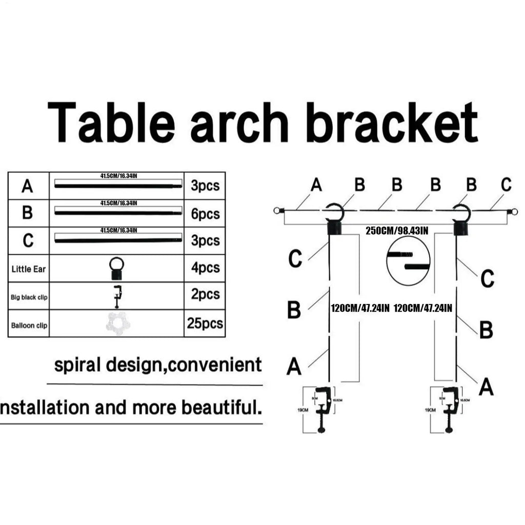 Over Table Rod Stand Frame Party Christmas Garland Balloon Banner