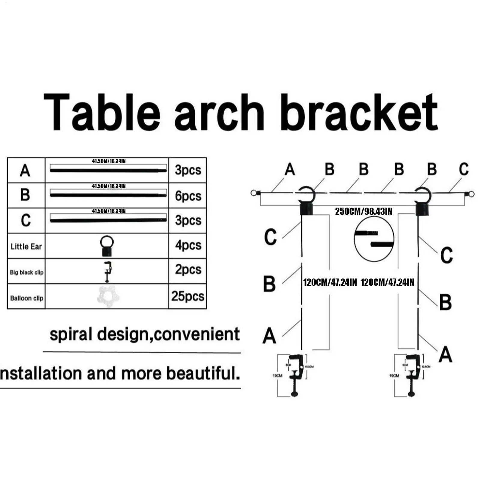 Over Table Rod Stand Frame Party Christmas Garland Balloon Banner