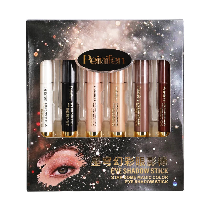 6 Eye Shadow Stick Durable Shining Pearly Natural Makeup