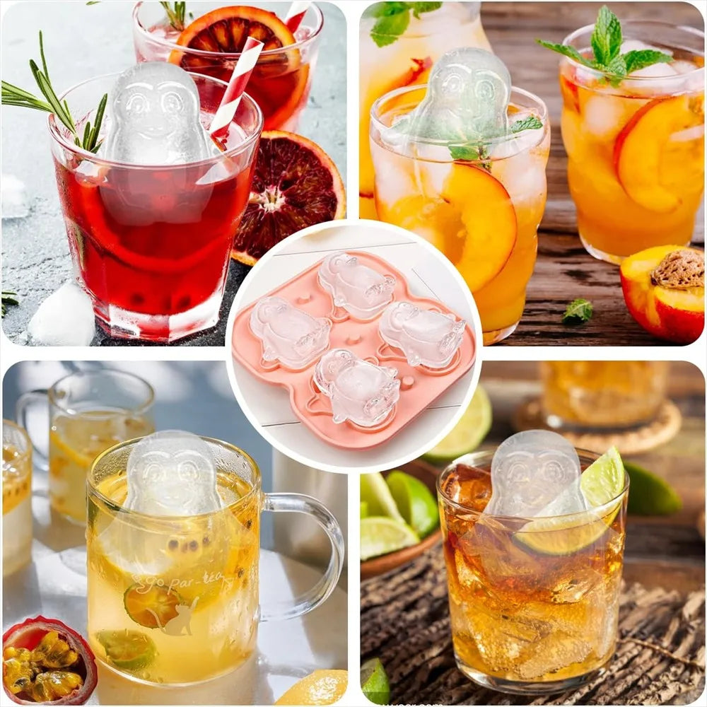 Penguin Ice Cube Mold Large Thick Silicone Whiskey Fun Shape Suitable Zpaxo
