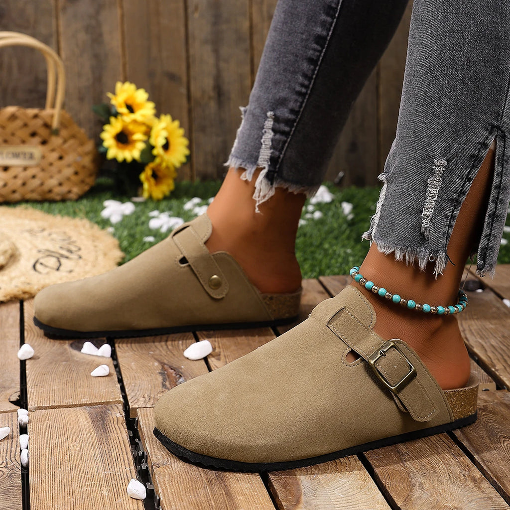 Women Slippers Rubber Outdoor Spring Autumn Sandals Slides Women Soft Toe Flat Bottom Slippers Slip-On Fashionable Shoes Women Zpaxo