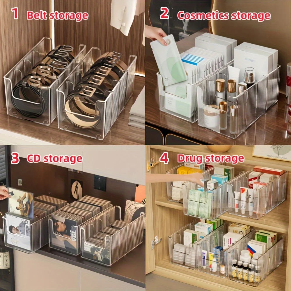 1 2 Acrylic Belt Storage Boxes Featuring Large Capacity Divided Rack Zpaxo
