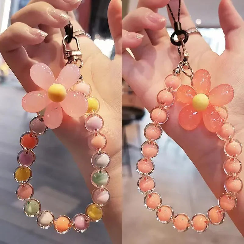 Beaded Petal Phone Wrist Strap – Lanyard, Bracelet & Keychain