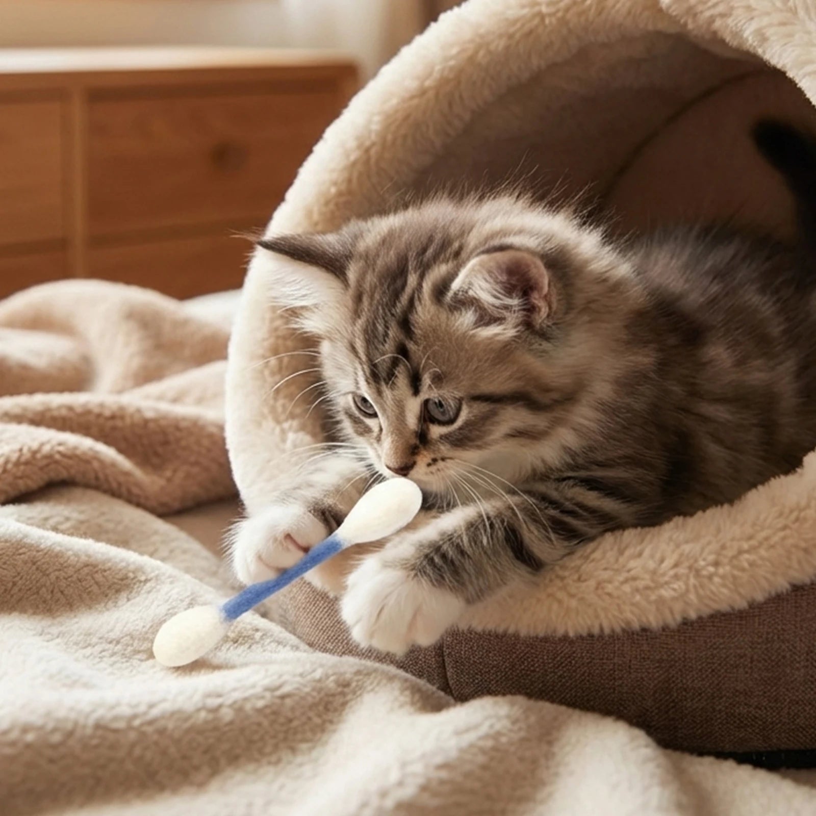 Creative Large Cotton Swab Shaped Catnip Toy 6-pcs Giant Kitten