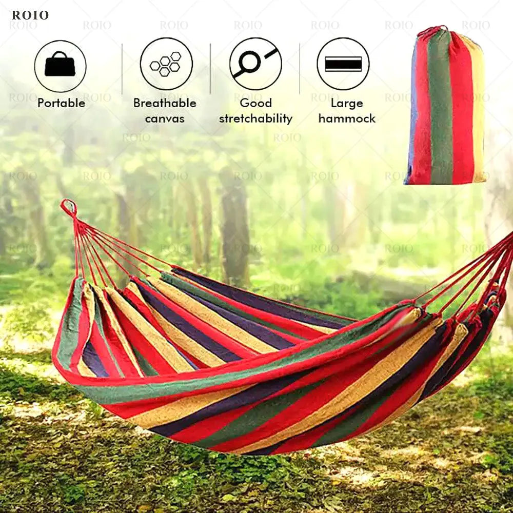 Camping Hammock Thickened Durable Fabric Canvas Single Hammocks Travel Swing Chair Hanging Bed Double Outdoor Hammock with Bag Zpaxo