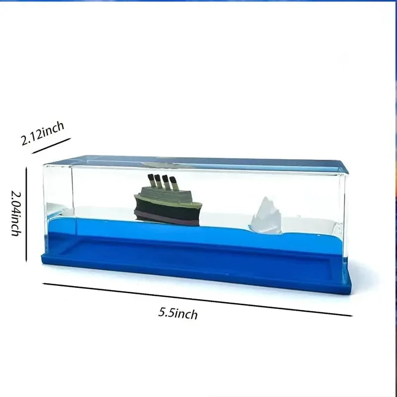 Hourglass Floating Boat Office Desktop Decorative Room Home