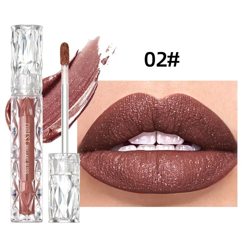10 Colors Glitter Liquid Lipstick Diamond Shiny Lip Gloss Waterproof Long Lasting Shimmer Pearl Lip Glaze Women Lip Tint Makeup Zpaxo