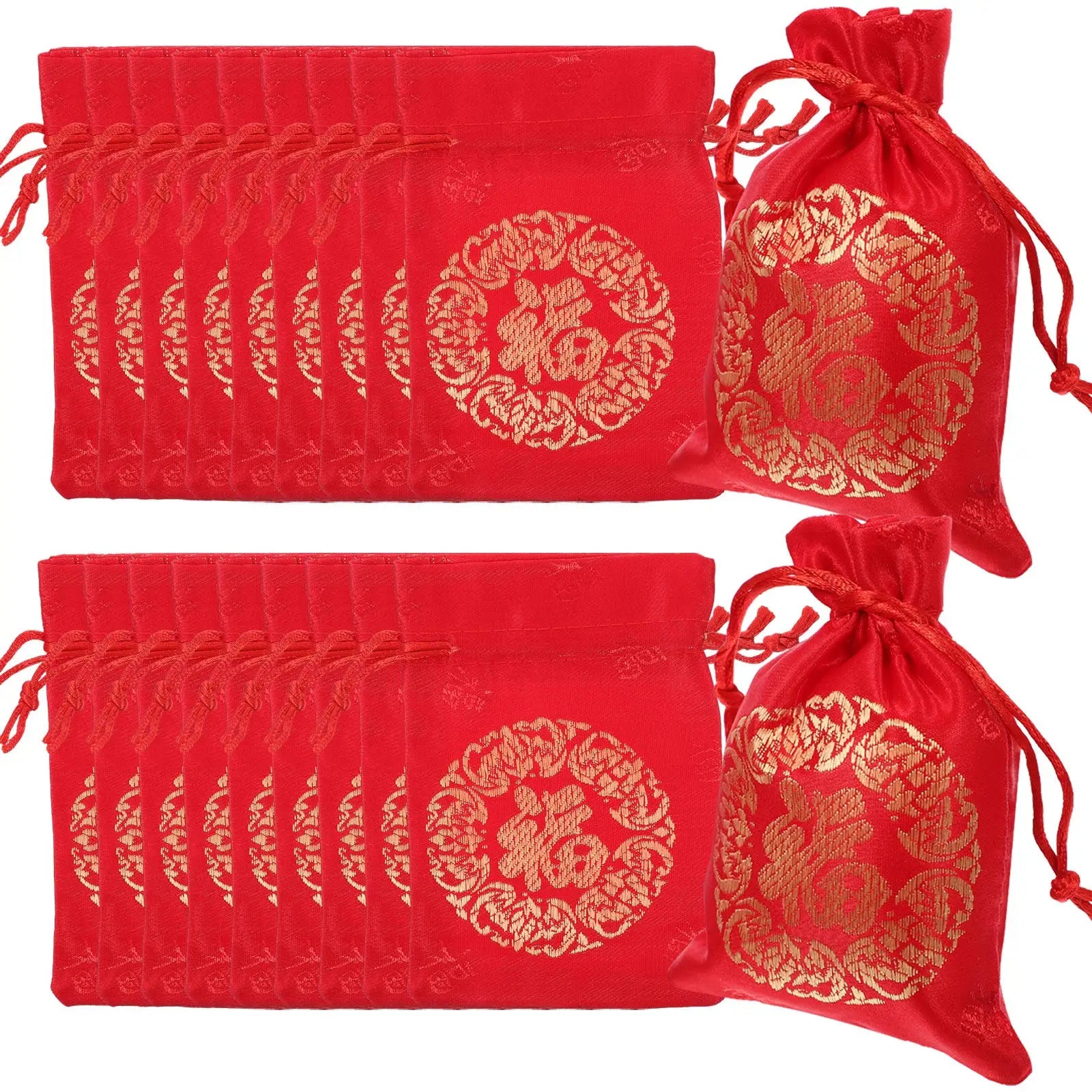 Reusable Silk Drawstring Bags Wrapping Candy Biscuits Jewelry Cards