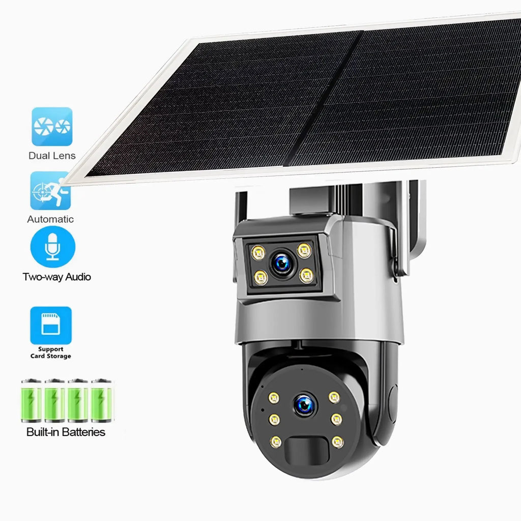 Outdoor Solar Dual Lens Lights WIFI Alarm Security 1080P Camera Lamp Zpaxo 4G China Mainland