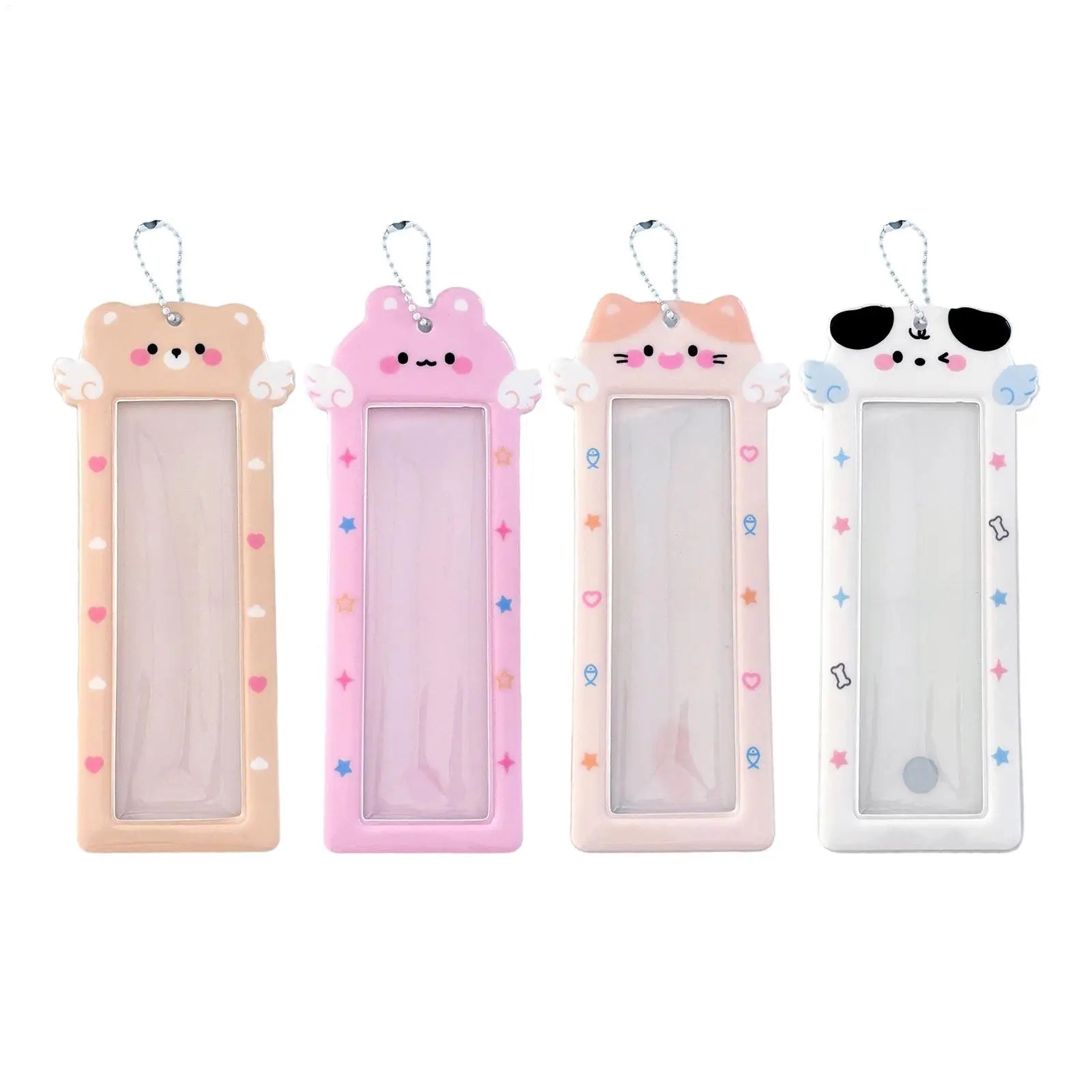 Photocard Holder Keychain 4 Compartment Photo Protective Sleeve Album