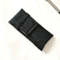 National Wind Cloth Art Pen Bag 3 holes Pen Bag Pen Case Protection Case Portable Pen Bag Blue Checkered Cherry Zpaxo black