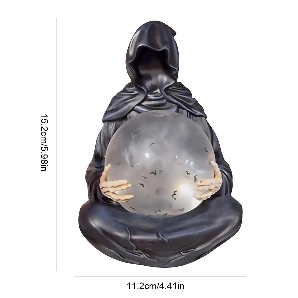 Grim Reaper Figurine Light Up Ball Crystals Glowing Balls Floating