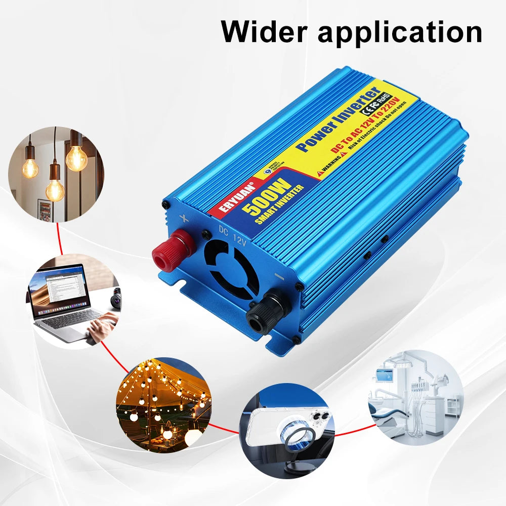 DC 12V AC 220V 500W Car Power Inverter Auto Supply Battery Converter
