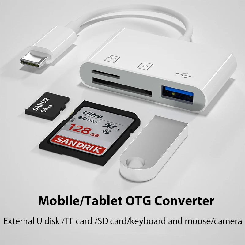 C SD Card Reader OTG USB Cable Mini TF Adapter Data Transfer Macbook Zpaxo