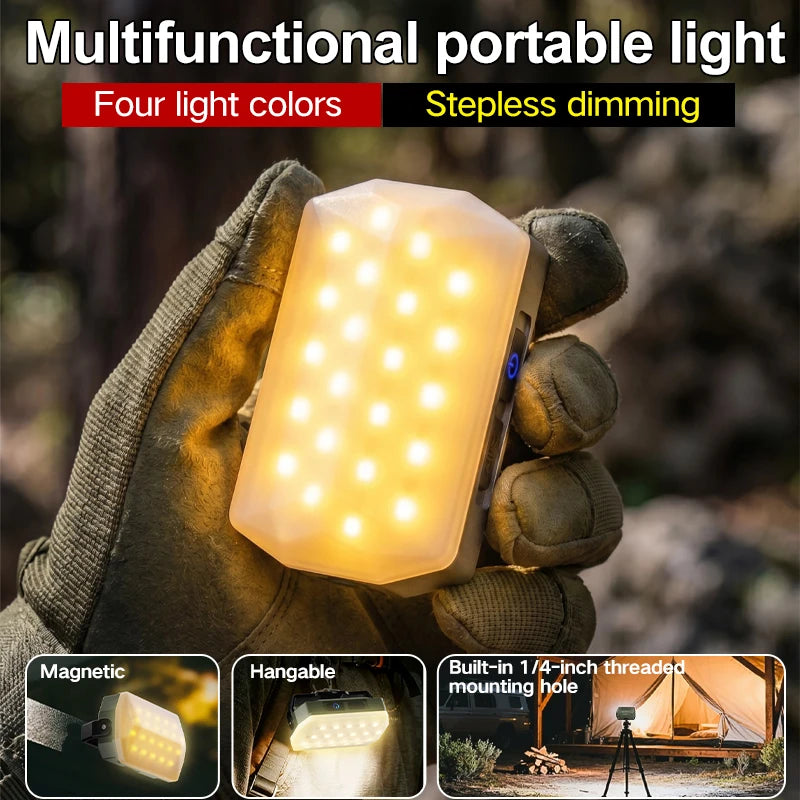 Portable Outdoor Camping Lights Rechargeable Work Atmosphere Hanging