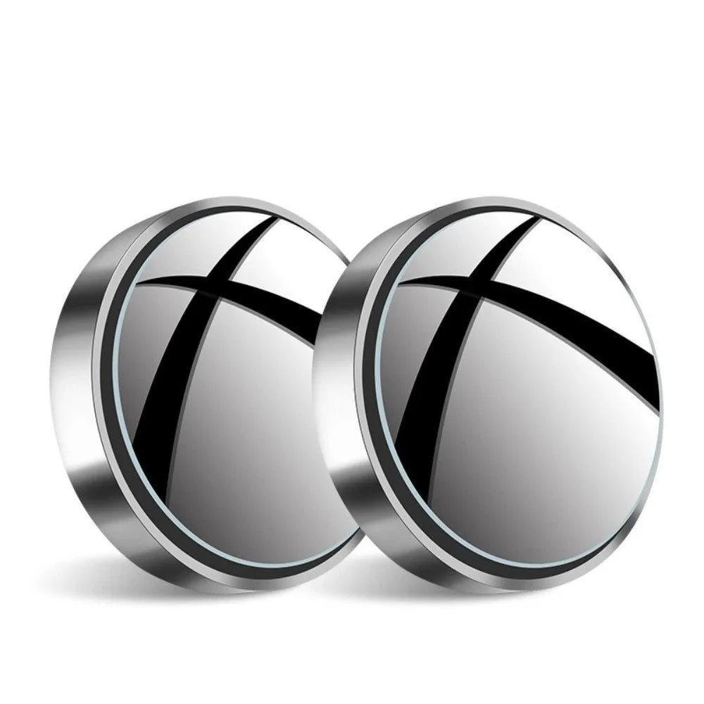 Round Frame Blind Spot Mirror 360 Degree Adjustable Convex Rearview Zpaxo Silver