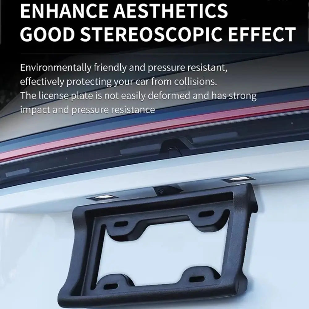EVA Material License Plate Frame Black Color Crashproof Design License Plate Holder Anti-collision Protective Zpaxo