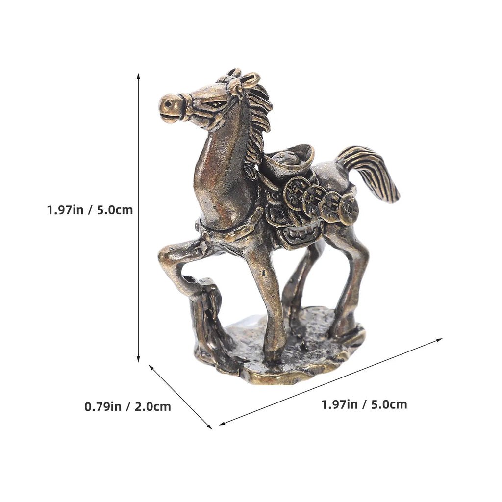 Golden Horse Ornament 2026 Chinese Zodiac Brass Animal Sculpture