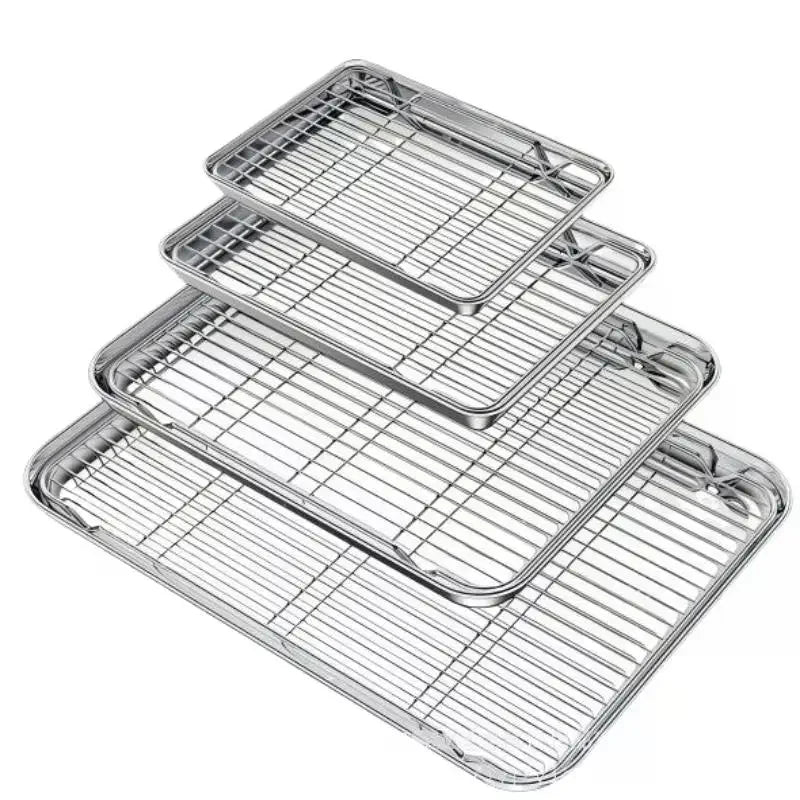 Stainless Steel Baking Tray Removable Cooling Rack Non-stick Ch Zpaxo