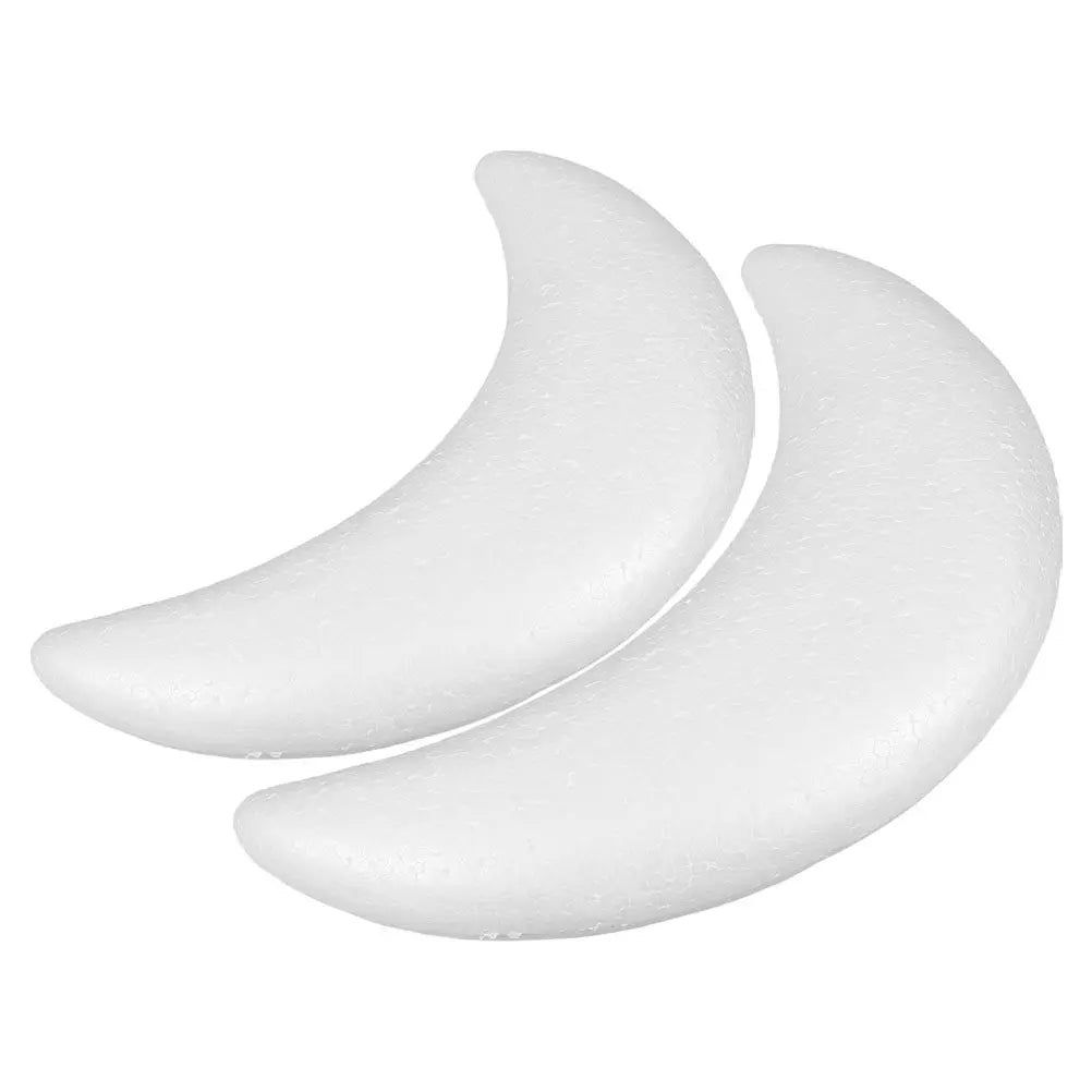 White Polystyrene Moon Shapes Smooth Surface DIY Craft Decorations