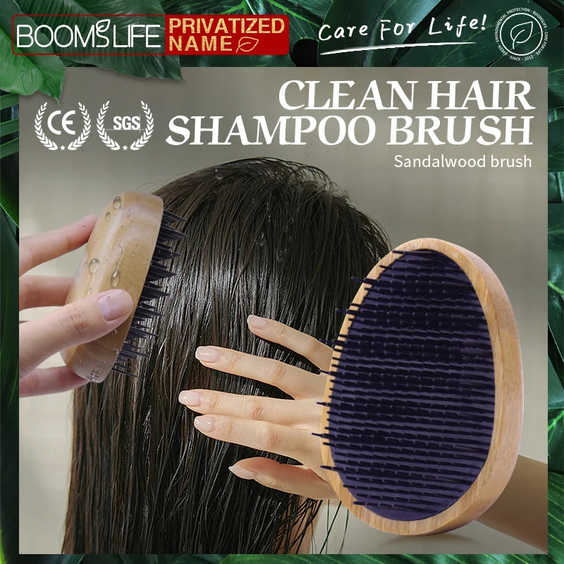 Custom Hair Brush For Women Egg Shape Anti Static Styling Bamboo Comb for Hair Scalp Massage Bamboo Hairbrush Portable Travel Zpaxo