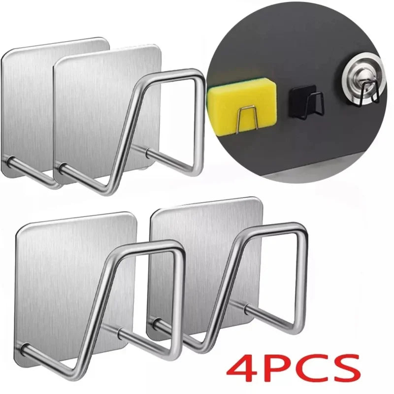 Stainless Steel Sink Sponge Holder – Self-Adhesive Drying Rack