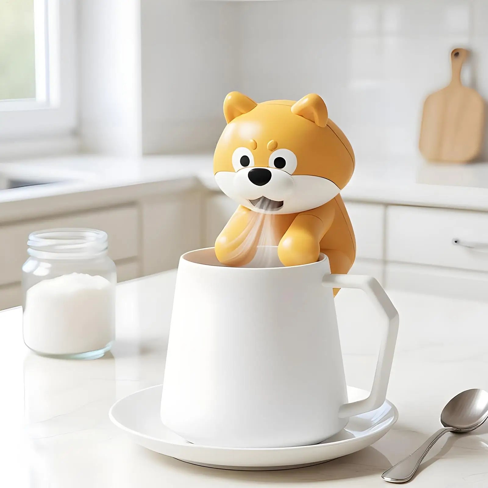 Mini Clip Fan Cute Dog Shape Rechargeable Portable Desk Office Travel