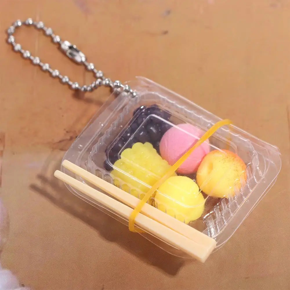 Plastic Mini Fast Food Box Keychain Simulation Mini Simulation Fast Food Box Keychain Ins Trinket Fast Food Box Model Pendant Zpaxo G