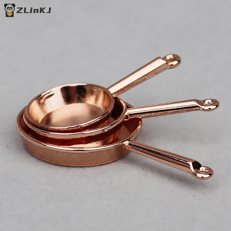 1 12 Dollhouse Miniature Frying Pan Casserole Metal Cookware Kitchen Zpaxo