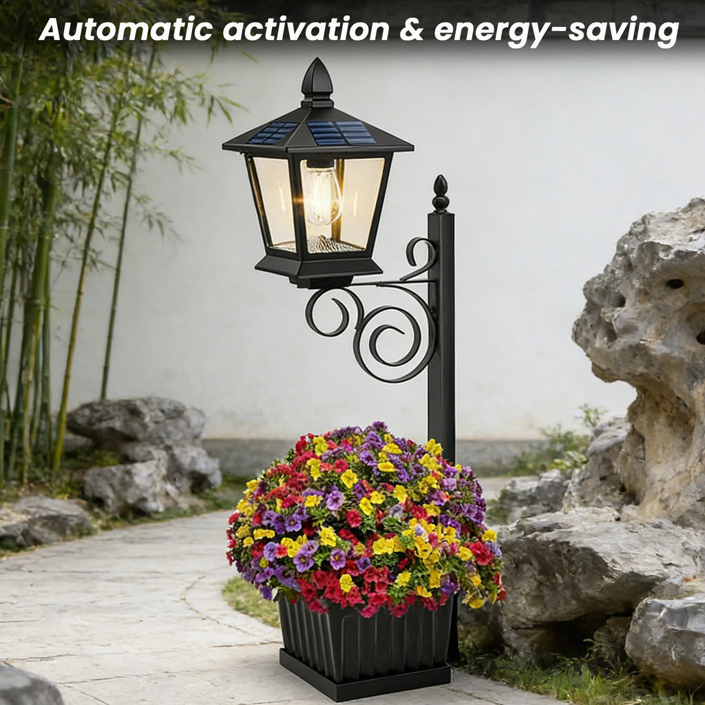 Outdoor Solar Planter Light Waterproof IP54 Auto Off Sensor 8-10 Hrs