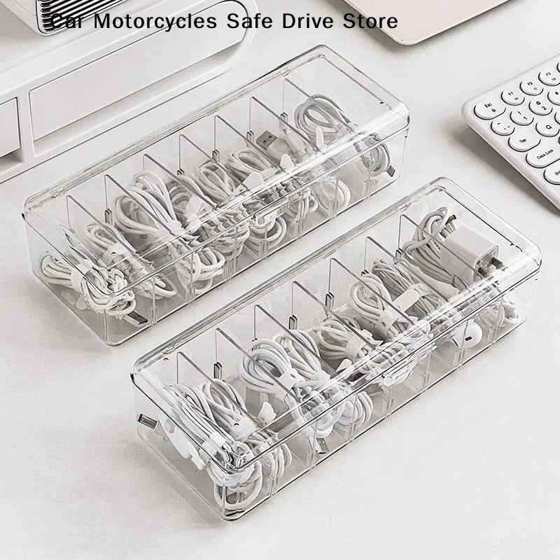 ACable Organizer Box Wire Ties Plastic Cord Storage Lid Electronics