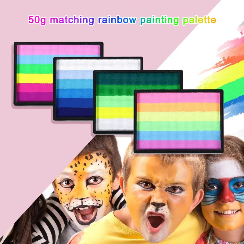 Facial Body Paint Palette Non-toxic Rainbow Water-soluble Festival Zpaxo
