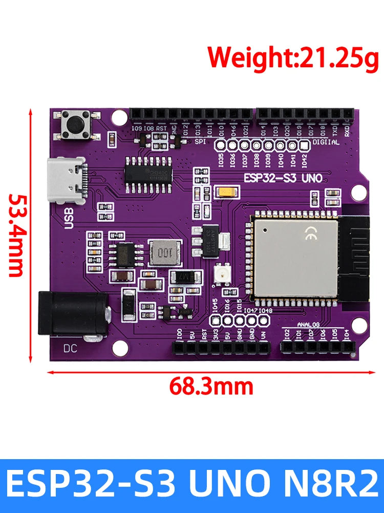 ESP32-S3-Dev-KitC-1 ESP32-S3-n16r8 n8r2 Uno Wifi Bluetooth-compatible Zpaxo ESP32-S3 UNO N8R2