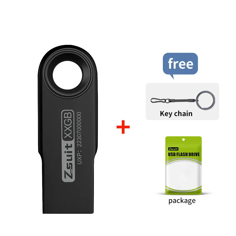 ZSUIT 100Pcs USB Flash Drive 16GB Metal Pen Drive 32GB Waterproof Memory Stick Free LOGO Cle USB Pendrive 128G Flash U-disk CSY Zpaxo black 3.0-64GBx100pcs