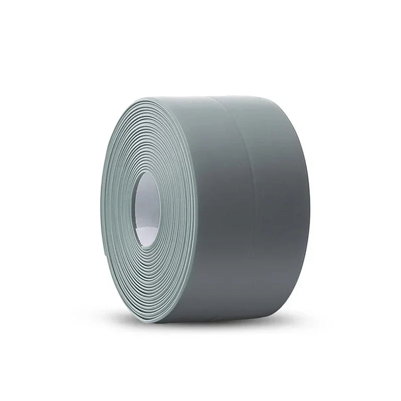 PVC Waterproof Sealing Tape Bathroom Toilet Caulk Tapes Kitchen Sink Countertop Mildew Fouling Proof Sealer Self Adhesive Strip Zpaxo grey 3.2M 3.8MM