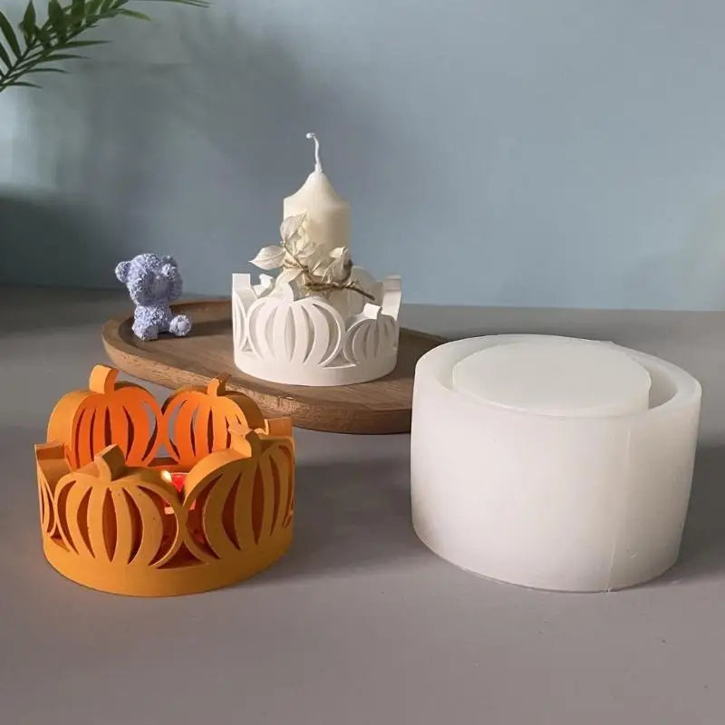 Hollowed Pumpkins Silicone Mold Candlestick Candle Tealight Holder