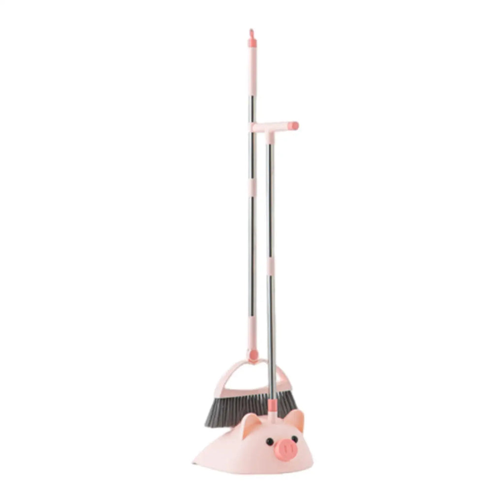 2Pcs Broom And Dustpan Set Sweeping Broom Dense Pet Bristles for Office Home Zpaxo