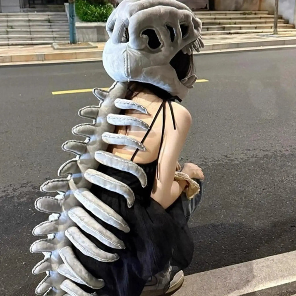 Dinosaur Skeleton Costume Plush Animal Toy Halloween Outfit Kids