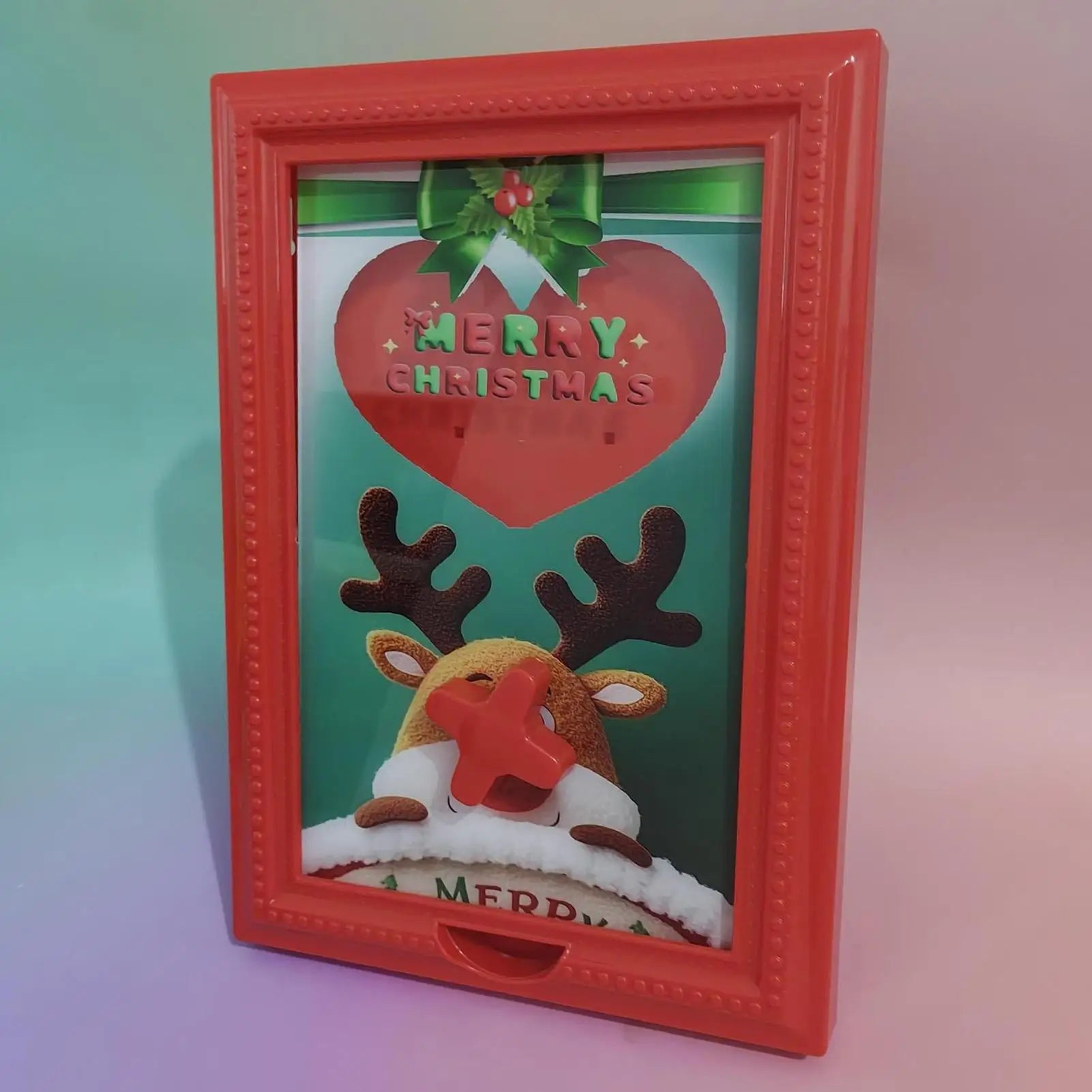 Candy Dispenser Picture Frame Reindeer-themed Holiday Christmas Decor