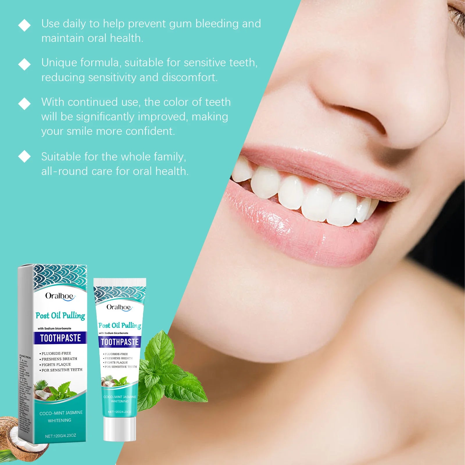 Coconut Oil Whitening Toothpaste – Remove Plaque & Stains Whitening Toothpaste Zpaxo