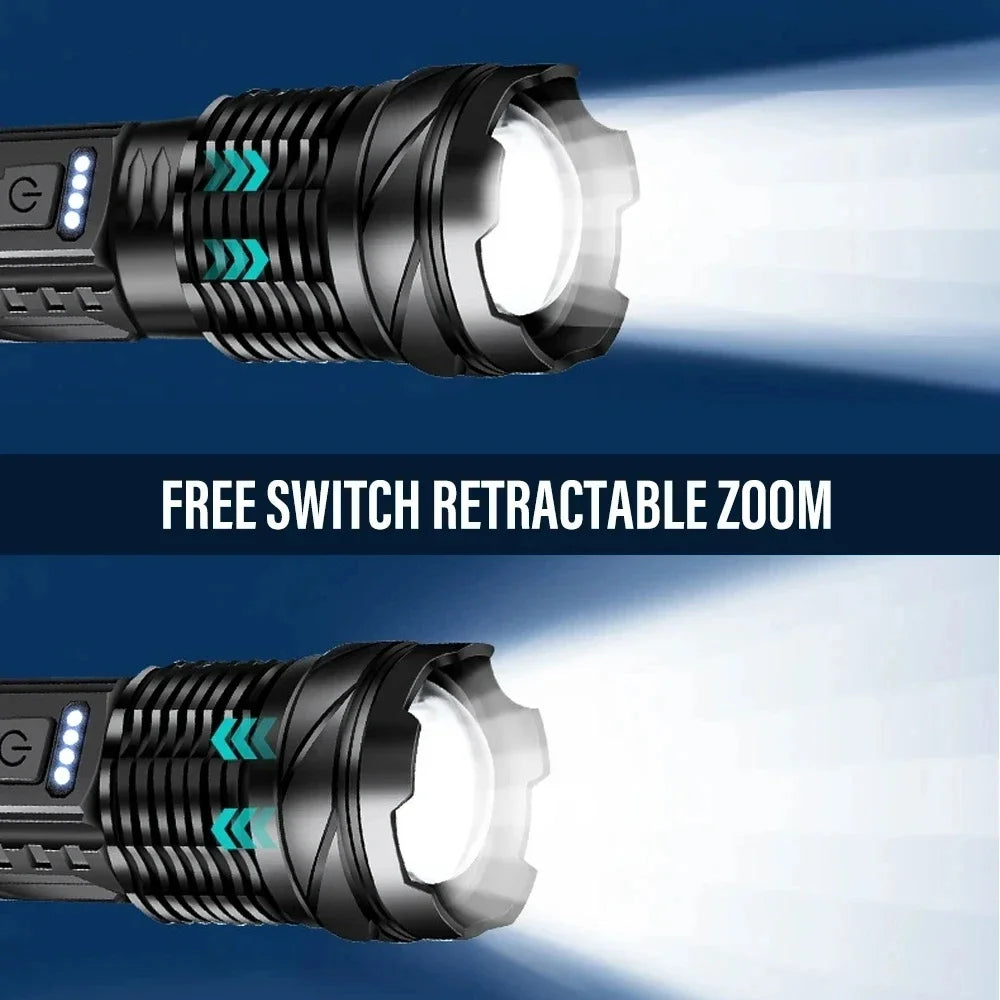 KDULIT 20W LED Tactical Flashlight – Zoomable USB Rechargeable