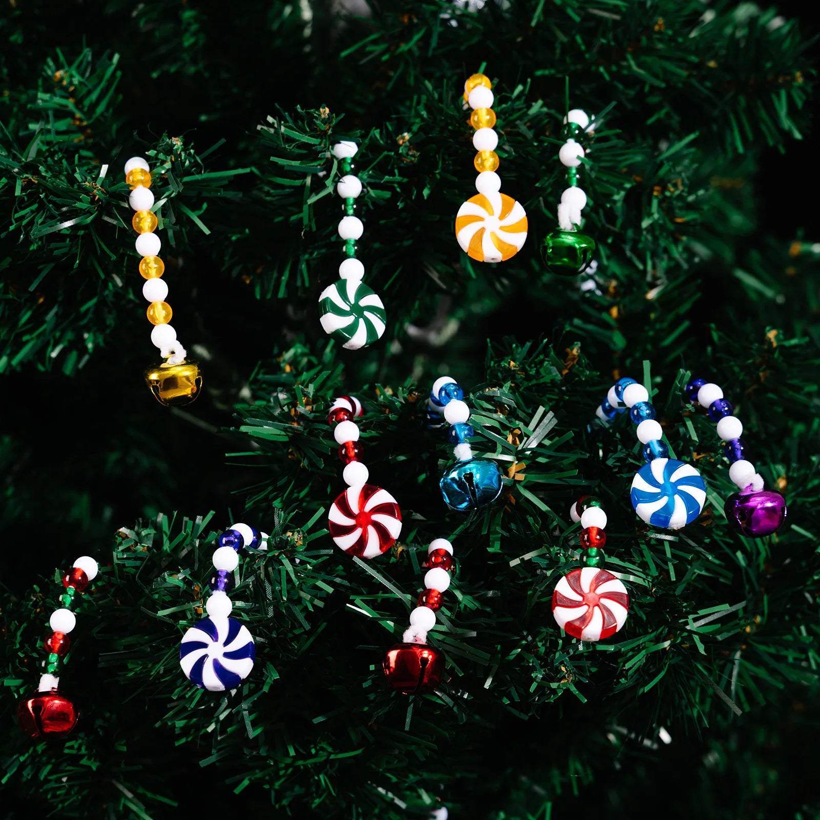 Red & White Candy Cane Curly Pick – Christmas Tree Ornament