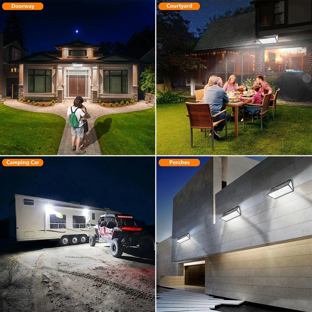 Outdoor Solar Lights 3 Modes Motion Sensor 118 LED Flood Light IP65 Zpaxo