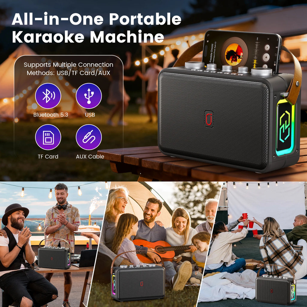MS81 Karaoke Machine Portable Bluetooth 5 3 Speaker 2 Wireless Zpaxo