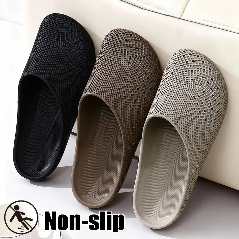 Men's Summer Kitchen Shoes Breathable Mesh Slip-on Half-toe Clogs