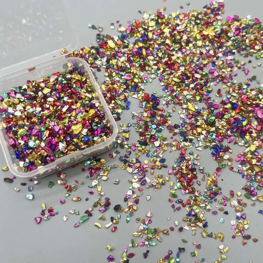 Stone Craft Glitter Metallic Chips – Nail Art, Epoxy & DIY Flakes Craft Glitter Flakes Zpaxo mix