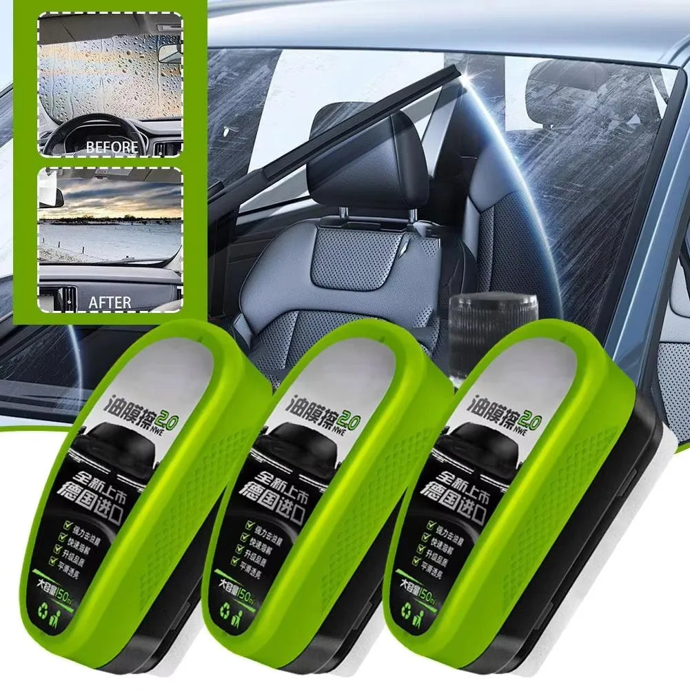 Car Glass Oil Film Wipe Windshield & Side Window Cleaner Instant Oil & Dirt Removal,Crystal Clear Vision & Rain Repellent Zpaxo